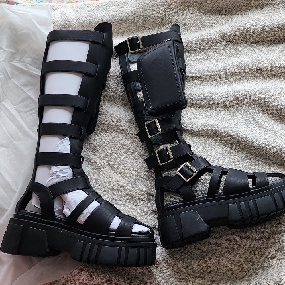 Black Gladiator Sandals